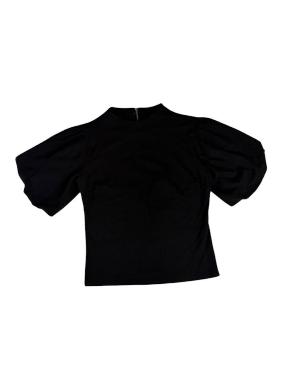 W5 Black Puff Sleeve Top Women's Size S NWT Stretch Blouse Chic Elegant